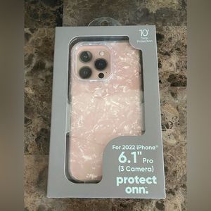 Onn phone case Clear Pearl - 2022 iPhones with 3 cameras ( 6.1” pro) New